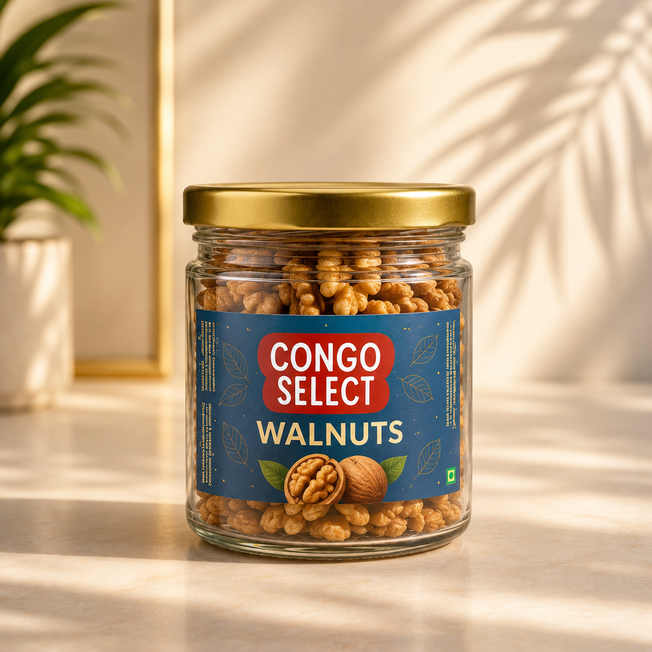 Congo Select Premium Walnuts (Small Jar ) | Crunchy Akhrot Kernels | Fresh & Nutritious Dry Fruits