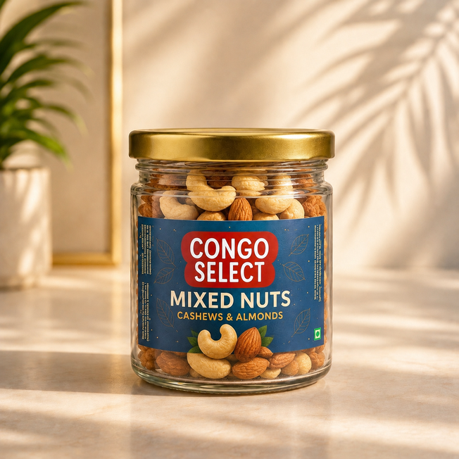 Congo Select Premium Mixed Nuts (Small Jar) | Cashews & Almonds Mix | Fresh & Nutritious Dry Fruits