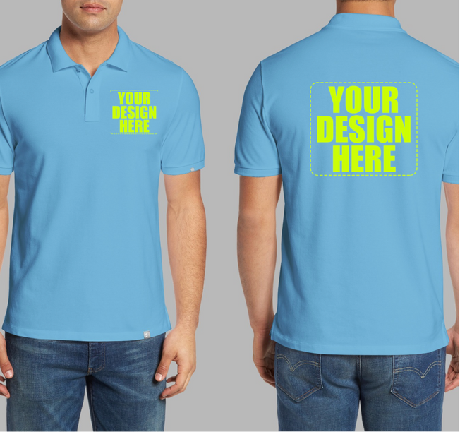 Custom Logo Printed Polo T-Shirt for Men | 260 GSM Cotton Blend | Half Sleeve Corporate & Promotional Wear
