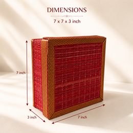 Handcrafted Red Decorative Storage & Gift Box with Lid – Premium Hamper Basket