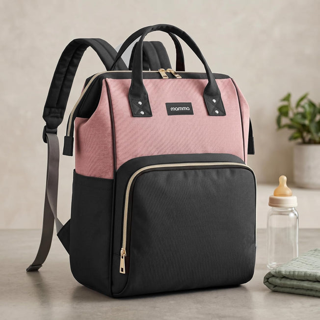 Baby Diaper Bag Backpack for Moms – Waterproof Maternity Travel Bag with Insulated Bottle Pockets & Multi-Compartment Storage