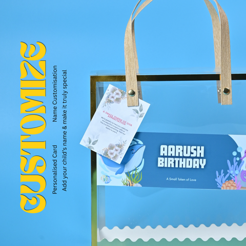 Kids Return Gift Combo Pack with Personalized Clear Bag | Fun & Stationery Gift Set for Birthday Party