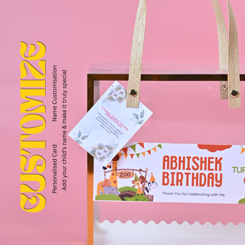 Kids Return Gift Combo Pack with Personalized Clear Bag | Luxury All-in-One Birthday Gift Set for Kids