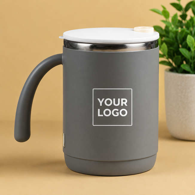 Custom Logo Stainless Steel Mug with Lid | Premium Insulated Coffee Mug