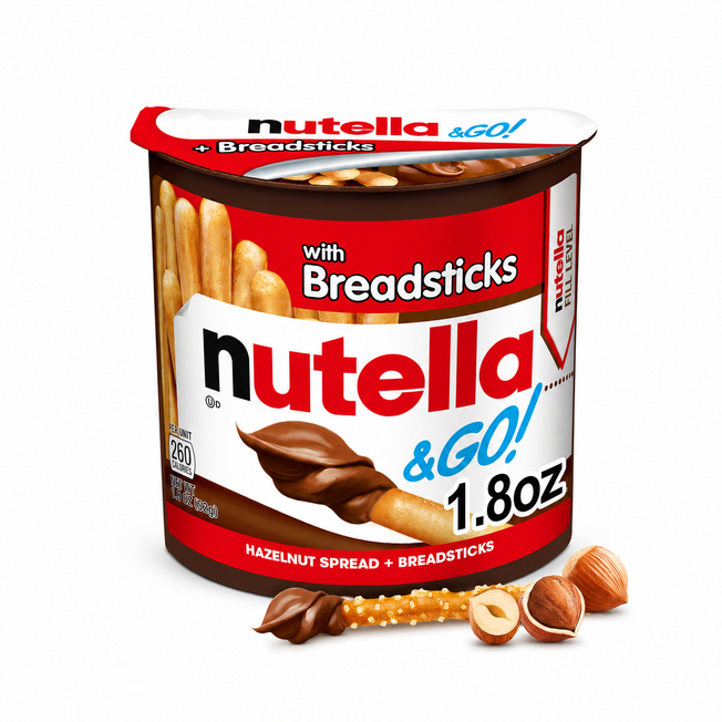 Nutella & Go! Hazelnut Spread with Breadsticks | Creamy Chocolate Hazelnut Dip Snack Cup