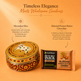 Personalized Housewarming Return Gift Hamper with Meenakari Box & Almond Chikki | Premium PVC Gift Box