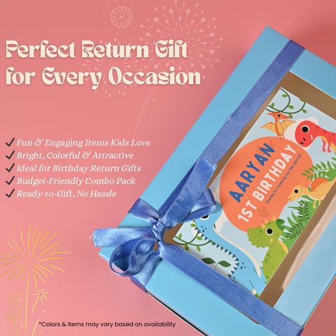 Kids Chocolate Return Gift Combo Pack with Personalized Box | Sweet Treat Gift Set for Birthday Party