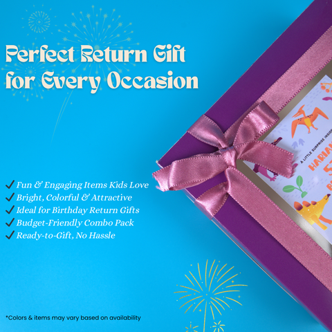 Kids Return Gift Snack Combo Pack with Personalized Box | Chocolate Gift Set for Birthday Party