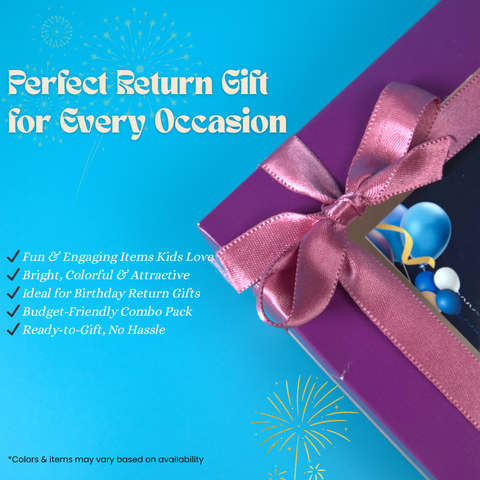 Kids Return Gift Combo Pack with Personalized Box | Fun Toy Gift Set for Birthday Party