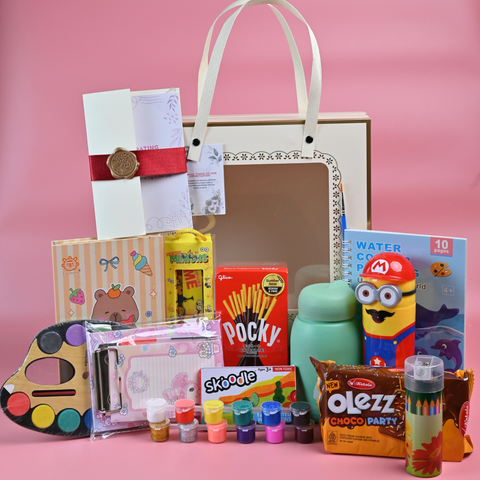 Kids Premium Return Gift Combo with Art Kit & Stationery | Personalized Birthday Gift Box
