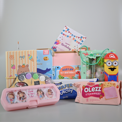 Kids Creative Return Gift Combo with Art Kit, Stationery & Chocolates | Birthday Gift Set
