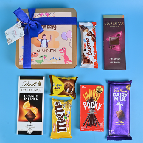 Premium Kids Chocolate Gift Box with Metal Box & Imported Chocolates | Birthday Return Gift