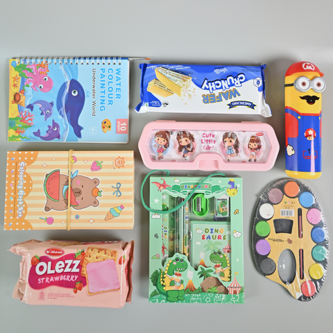 Kids Creative Return Gift Combo with Art Kit, Stationery & Chocolates | Birthday Gift Set