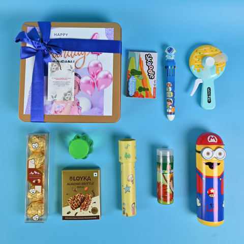 Kids Premium Return Gift Combo with Metal Box, Art Kit & Chocolates | Creative Birthday Gift Set