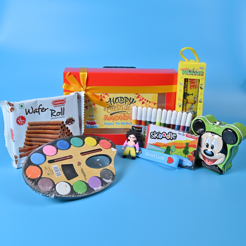 Kids Return Gift Combo Pack with Personalized Box | Creative Art & Fun Gift Set for Birthday Party