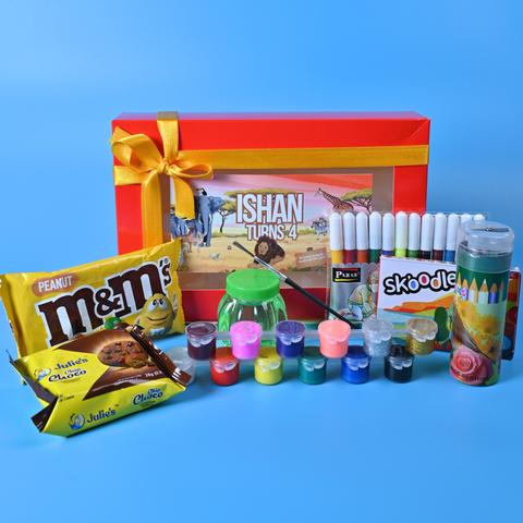 Kids Return Gift Combo Pack with Personalized Box | Complete Fun & Activity Gift Set for Birthday Party